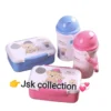 Kids School Lunch Box 2in1 Set Naughty Bear Lunch Box With Cute Straw Bottle